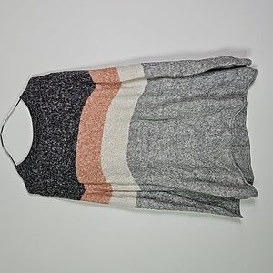 Dc jeans XL gray and pink striped sweater